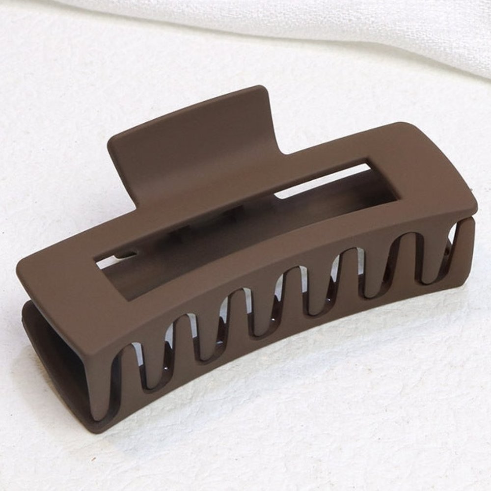 Coffee Matte Square Hair Clip